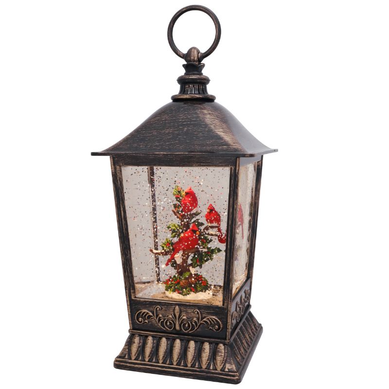 Snowbranch Cardinals 11" Glitter Lantern